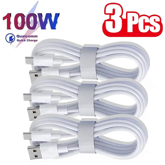 6A 100W Type C Fast Charging Cable Phone Charger USB C Data Cord For Huawei Mate 40 50 Honor Xiaomi Samsung Quick Charge Cable Pi-Mart