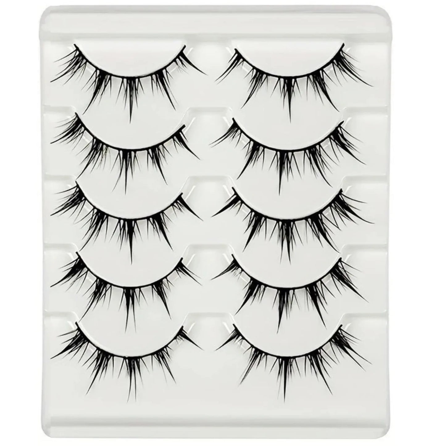 Anime-Inspired False Eyelashes 5 Pairs Comic Eye Cos Faux Lashes Demon Style Volumizing Lengthening Pi-Mart