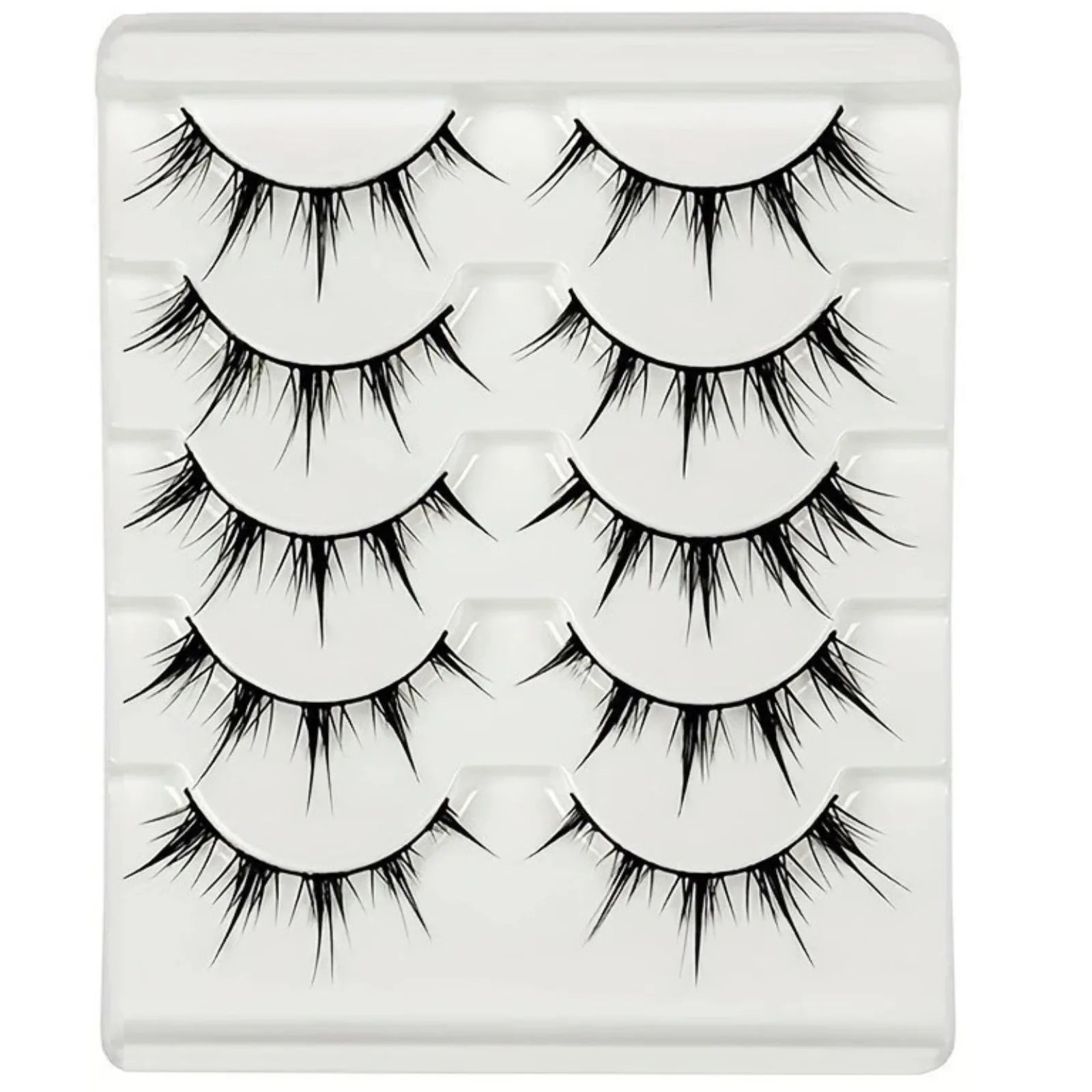 Anime-Inspired False Eyelashes 5 Pairs Comic Eye Cos Faux Lashes Demon Style Volumizing Lengthening Pi-Mart