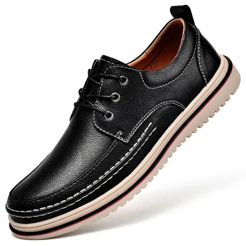 Leather Men Oxfords Shoes Handmade Italian Mens Casual Shoes  Brand Leisure Male Loafers Pi-Mart