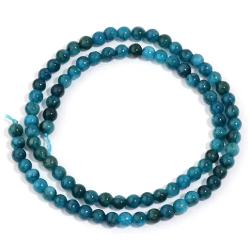 1 Strand Natural Blue Apatite Stone Beads 4/6/8/10mm Round Gem Bead for DIY Bracelet Charms Jewelry Making Beaded Wholesale Pi-Mart