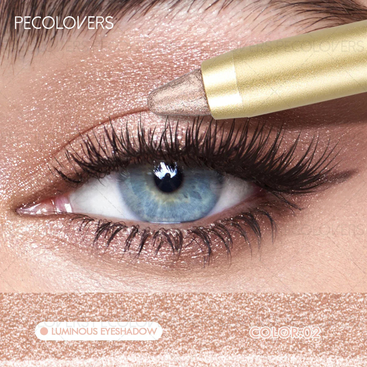 Smudge-Proof & Waterproof Eyeshadow Stick,Dual-Ended Eye with Shadow Stick,Sponge Brush,Glitter & Matte Finishes Tri Light Beauty
