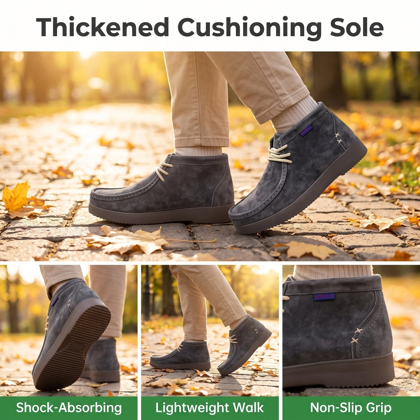 Men's Premium Leather Handcrafted Sewn Boots Elegant Mocassin Man Shoes, Chelsea Boots Men, Botas Para Hombre, Chukka Boots Pi-Mart