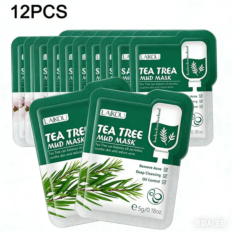 12pcs Sakura Mud Mask Brightening Hydrating Face Mask Luminous Skin Clean Facial Cleansing Clay Hydrating Anti Wrinkle Skincare Pi-Mart