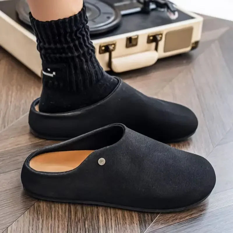 Unisex Closed Toe Mule Slippers Spring Autumn Slip On Soft Sole Casual Shoes for Outdoor Office Home Pi-Mart