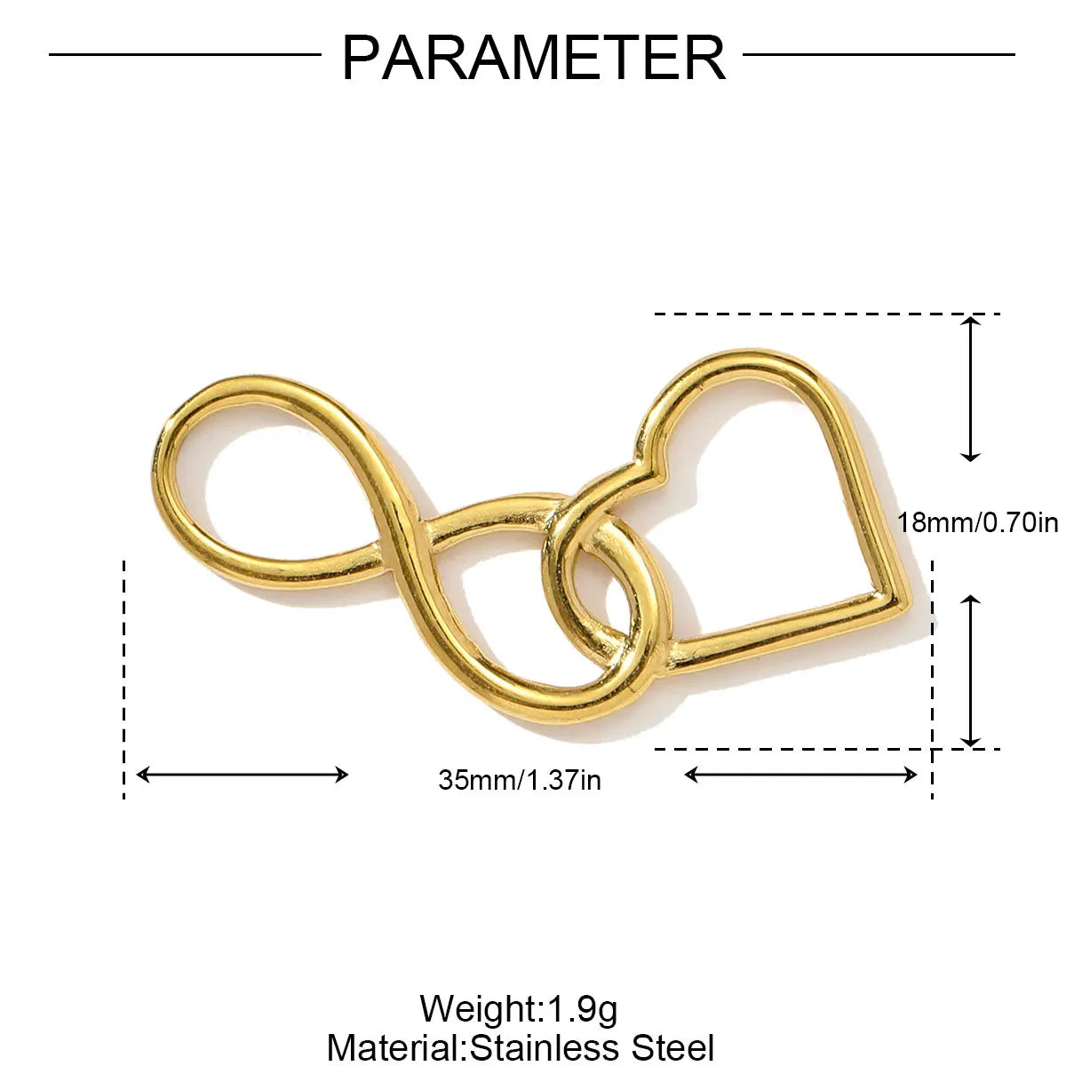 3pcs/Lot Stainless Steel 3D The Triumphal Arch Lovers Pendants Boot Heart Eye DIY Charms Women French Love Dog Dream Jewelry Pi-Mart