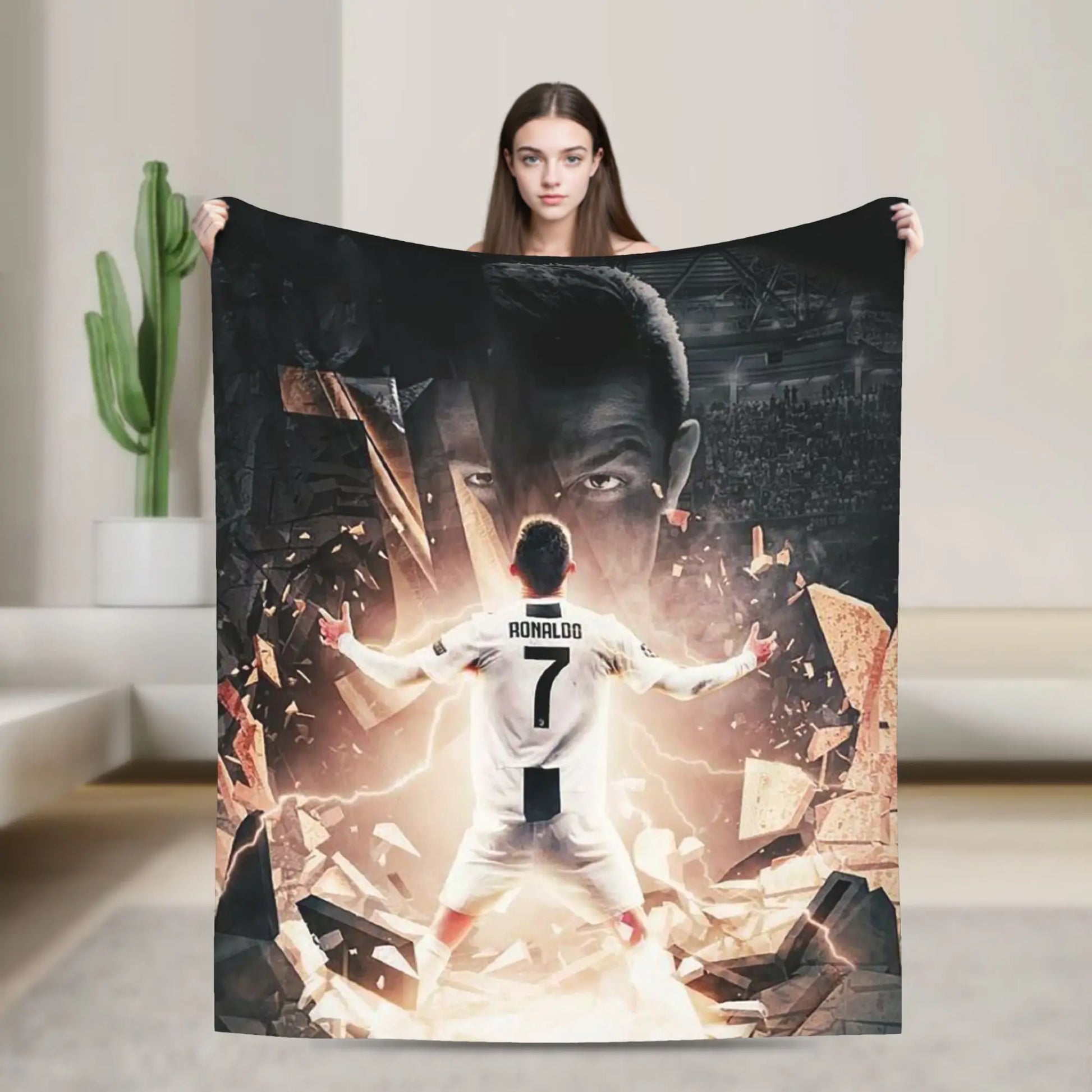 CR7  Football Soccer Blanket Ronaldos Flannel Funny Warm Throw Blanket for Bedding Lounge Decoration Pi-Mart