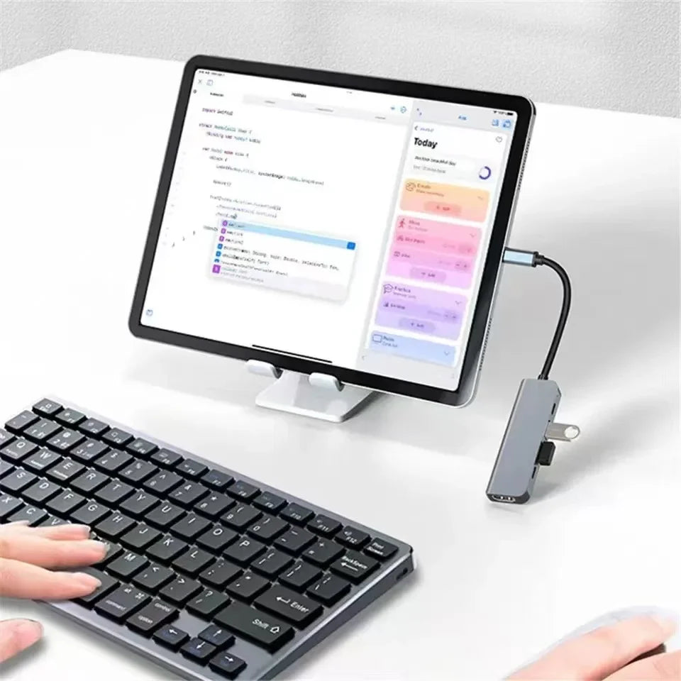 5-in-1 Type-C Hub & USB-C Dock - Multi-Function Adapter for Phone, PC, and Mac Pi-Mart