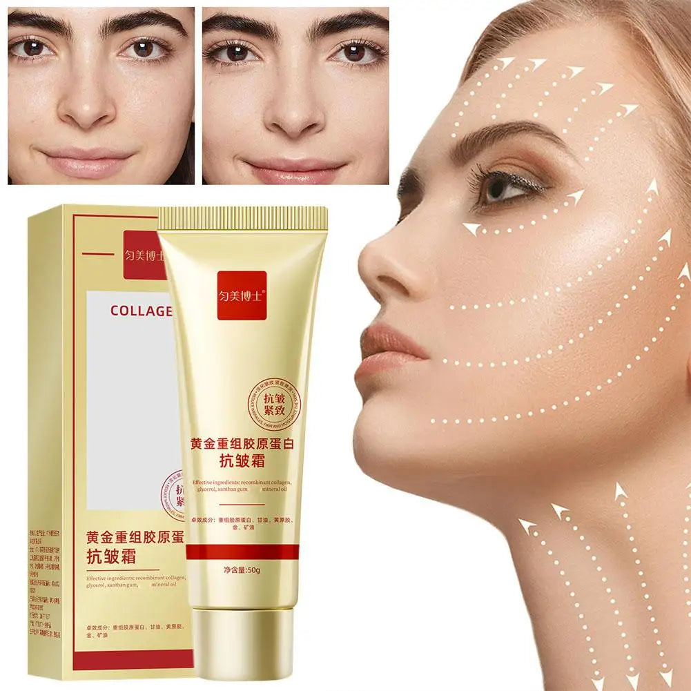 Gold Collagen Anti Wrinkle Cream Facial Tightening Moisturizing Fade Facial Fine Lines Facial Skin Care Products Pi-Mart