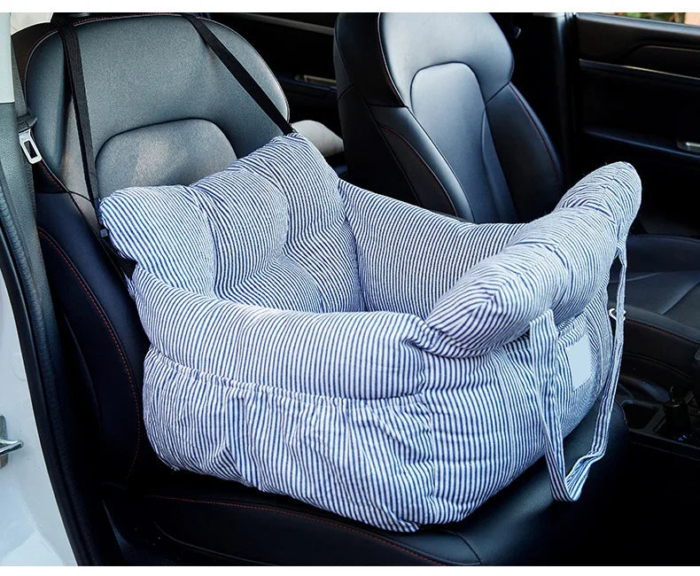 Dog Car Seat with Safety Belt - Non-Slip Pet Car Bed for Small Dogs, Washable Travel Carrier with Secure Straps for Safe Car Pi-Mart