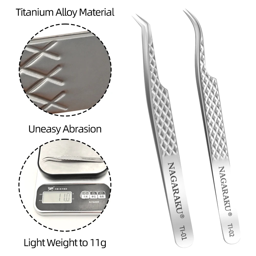 NAGARAKU Eyelash Extension Tweezers Makeup Stainless Steel Eyelash 3D accurate Clip Pi-Mart