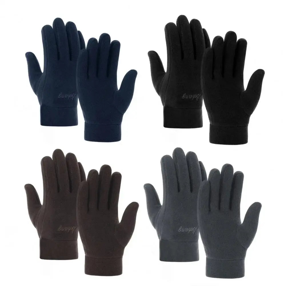 1 Pair Winter Polar Fleece Gloves Men Women Warm Outdoor Cycling Driving Gloves Windproof Non-Slip Soft Thickened Male Gloves Pi-Mart