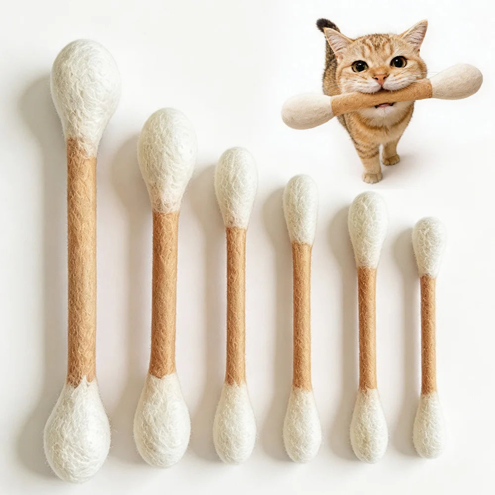 Creative Large Catnip Cotton Swab Rope Toys Kitten Chew Stick Teeth Cleaning Grinding Bite Durable Interactive Cat Toy Pi-Mart