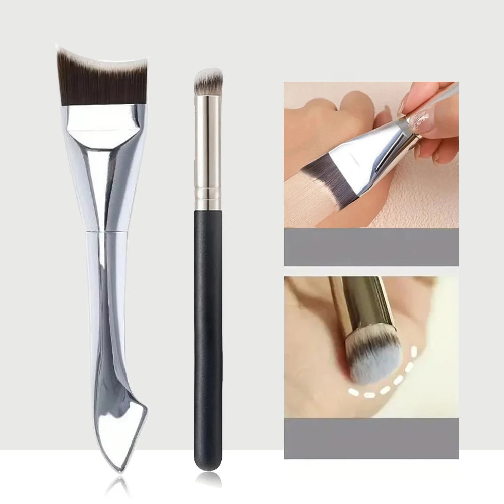 Upgraded Crescent Design Foundation Makeup Brush Ultra-thin Smooth Application Liquid Mask Spatula Makeup Brushes Beauty Tools Pi-Mart