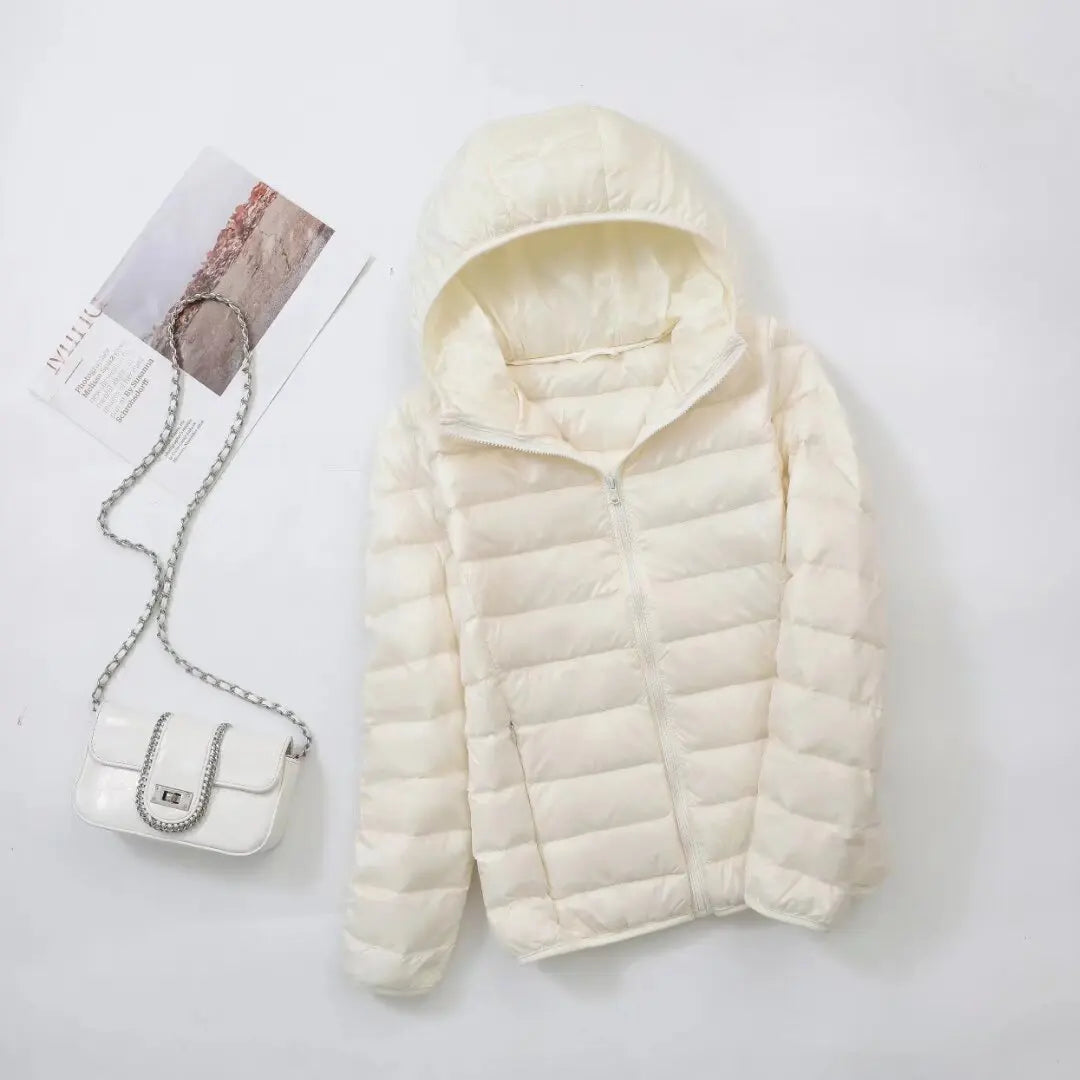 Women Puffer Jacket 15 Colors Plus Size 5XL 6XL 7XL 2025 New Spring Autumn Female Ultra Lightweight Packable Hooded Down Coats LadyShow.Store