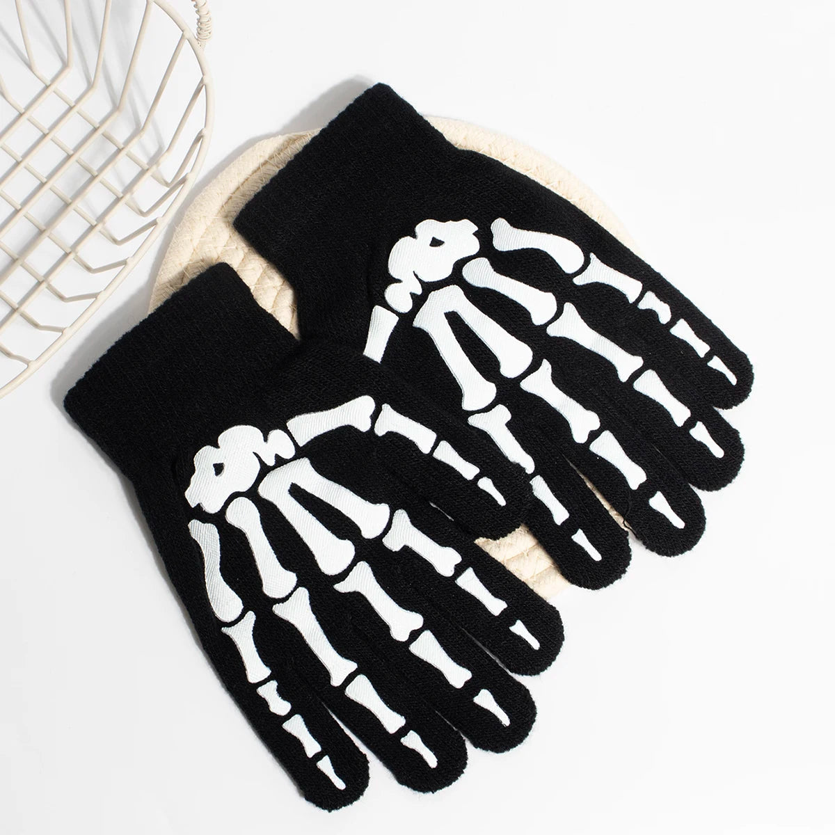 Unisex Knitted Gloves Half/Full Finger Autumn Winter Gloves Halloween Decorative Gloves Pi-Mart