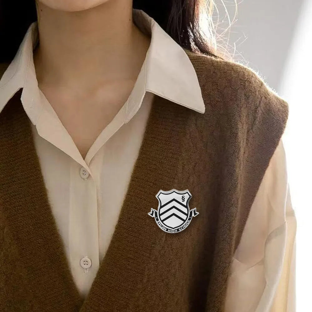 Persona 5 Shujin High School Emblem Enamel Brooch Anime Gaming Collectibles Badge Backpack Clothing Accessories Gamer Gift Pi-Mart