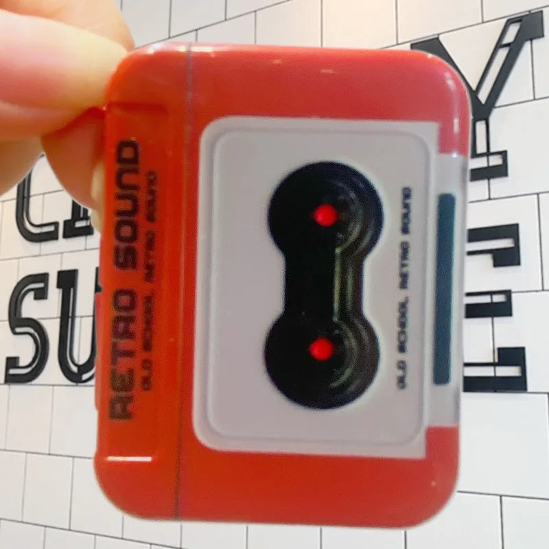 1/2Pcs Retro Tape Recorder Keychain Mini Recording Music Box Pendant Keyring Backpack Ornament Birthday Couple Personalized Gift Pi-Mart