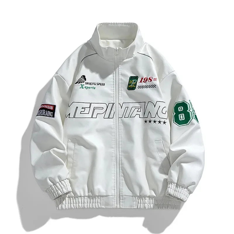 Spring Autumn New Men's Motorcycle Wear Fashion Brand PU Leather Jacket Moto Bike Jackets Thin Fashion Coat Embroidery Hip Hop Pi-Mart