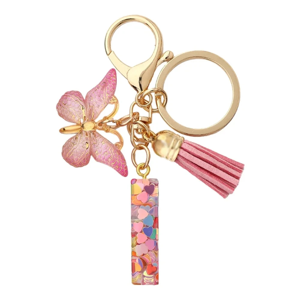 Fashion DIY A-Z Letters keychain Metal Holder Pendent Key Chain Women Car Key Ring Simple Letter Name Key Party Gift Jewelry Pi-Mart