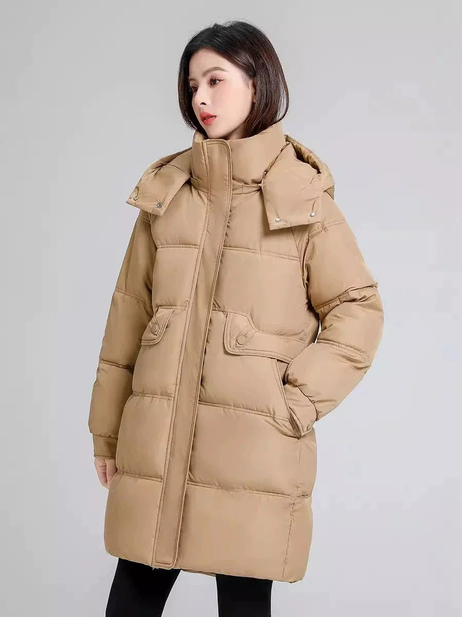 2025 New Women Warm Thicken Down Cotton Jacket Winter Women Long Cotton Coat Hooded Puffer Jacket Women Loose Plus Size Parkas LadyShow.Store