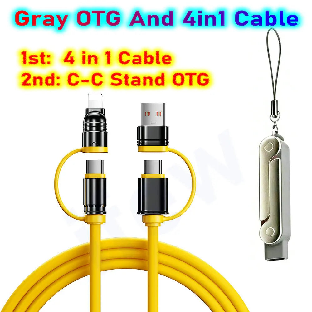 USB Type C Flat Phone Charger Fast Charging Cable C Kick Cable Stand Invisible Support Foldable Holder Charge Bracket For iPhone Pi-Mart