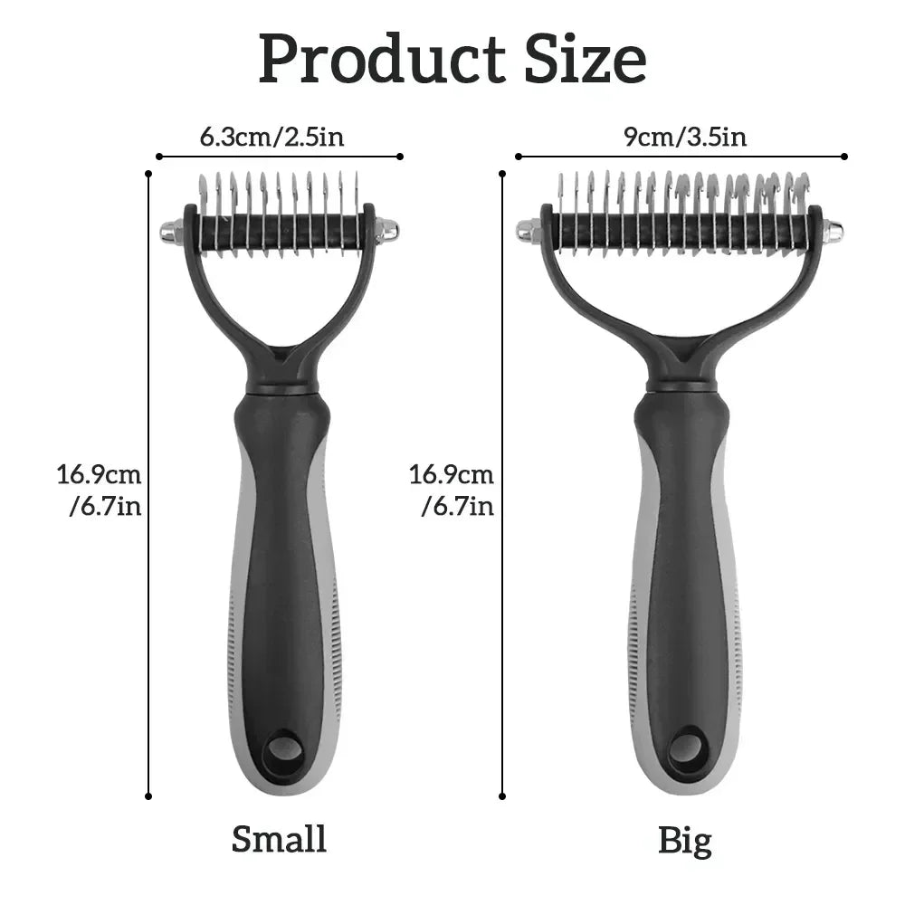 Double Sided Stainless Steel Pet Grooming Brush Dog Cat Hair Remover Comb Tangle Removal Pet Supplies Pi-Mart