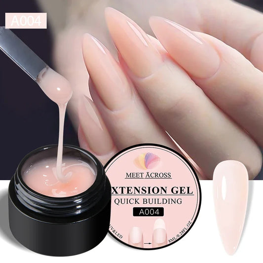 8ml Nude Pink White Quick Extension Gel Nail Polish Vernis Semi Permanent UV Construction Gel For Nail Extensions Nail Supplies Tri Light Beauty