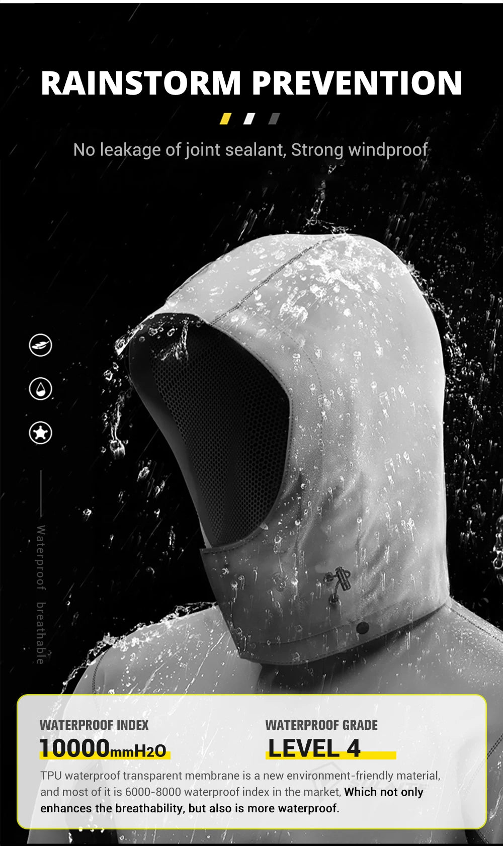 Motorcycle Raincoat Suit Rainstorm Prevention Jacket Pants Camping Hiking Fishing Raincoat Moto Raincoat Motorcyclist Rider Rain Pi-Mart