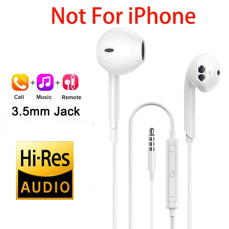 Original In-Ear Headphones For Apple iPad iPhone 15 17 14 13 12 11 16 Pro Max Plus Type C Wired Earphones Laptops Tablet Earbuds LadyShow.Store