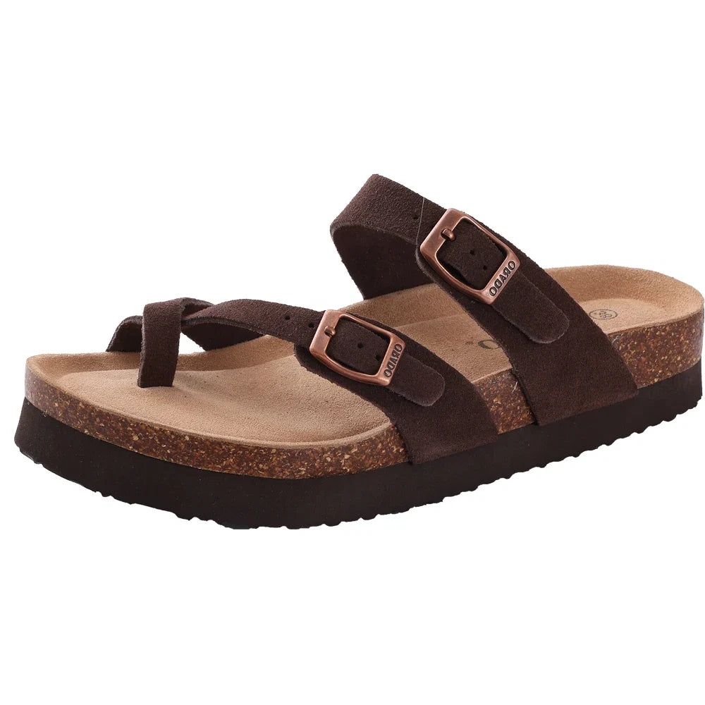 Litfun New Women Clogs For Women Fashion Cork Suede Mules Slipper Classic Cork Antislip For Outdoor Slippers With Arch Support LadyShow.Store
