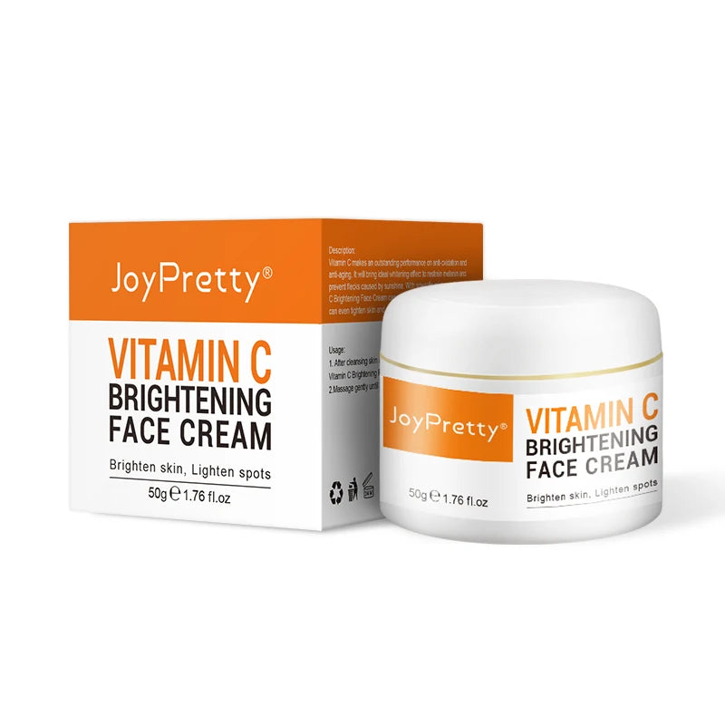 JoyPretty Vitamin C Face Cream Whitening Hyaluronic Acid Moisturizing Dark Spot Remover Brightening Facial Cream Skin Care 50g Pi-Mart