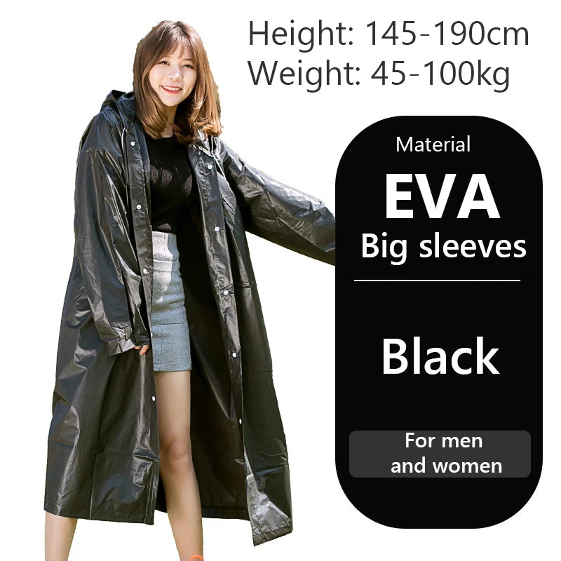 Raincoat Women Men Impermeable Thickened Waterproof Raincoat Tourism Outdoor Hiking Rain Poncho Raincoat Hooded Rain Coat Pi-Mart