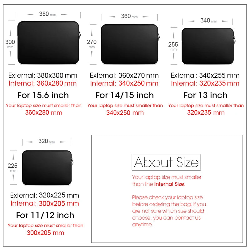 Laptop Sleeve Case PC Cover for Xiaomi Air HP Dell Laptop Bag Tablet Case For Macbook Air Pro Retina 11 12 13 14 15 15.6 inch Pi-Mart