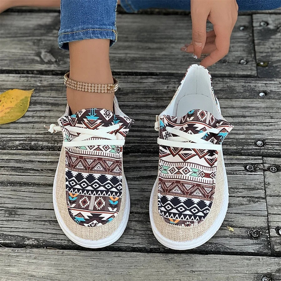 Spring and Autumn Fashion New Women's Round Toe Walking Shoes Color Matching Casual Comfortable Shallow Mouth Thick Sole Sneaker Pi-Mart