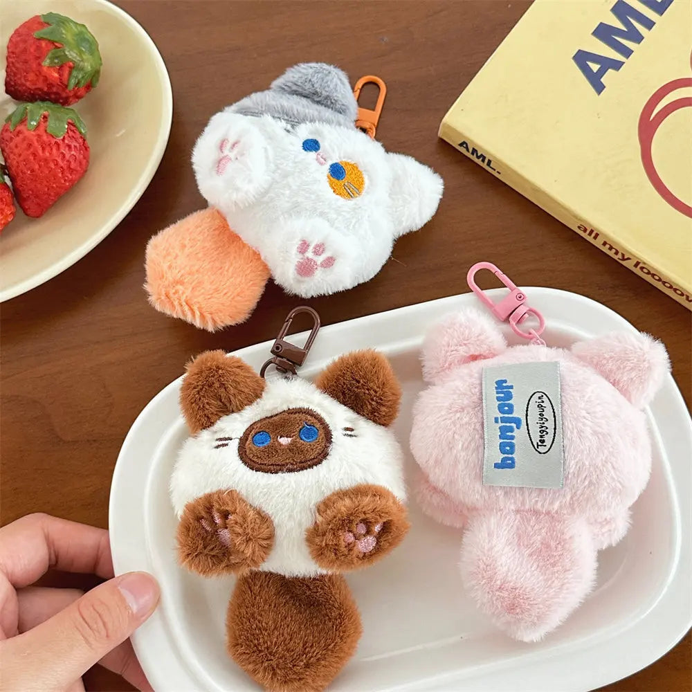 Cute Plush Cat Doll Pendant Girl Backpack Doll Pendant Couple Bag Keychain Decorative Gift Pi-Mart