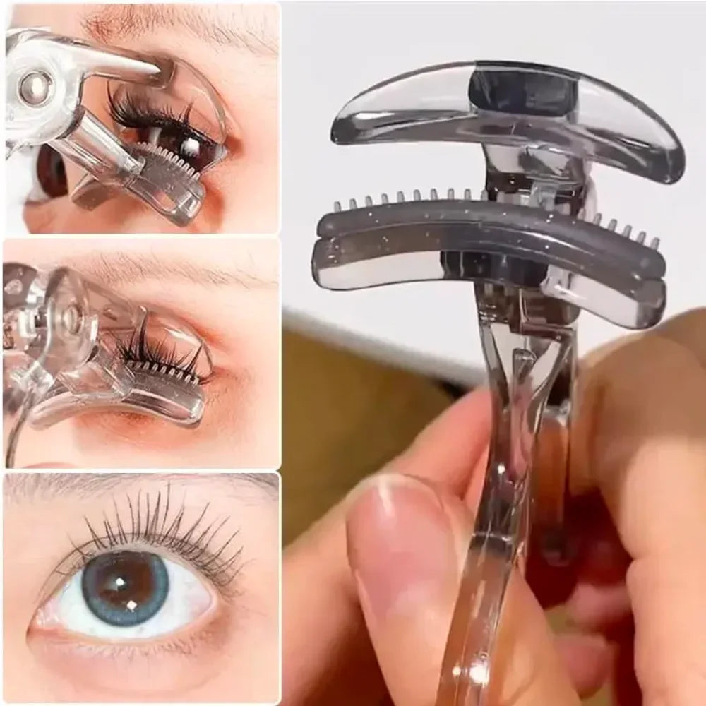 Dual-Type Eyelash Curler with Comb – Wide & Partial Clip Options, Waterproof, Long-Lasting, Natural Curl, Unisex Certified LadyShow.Store