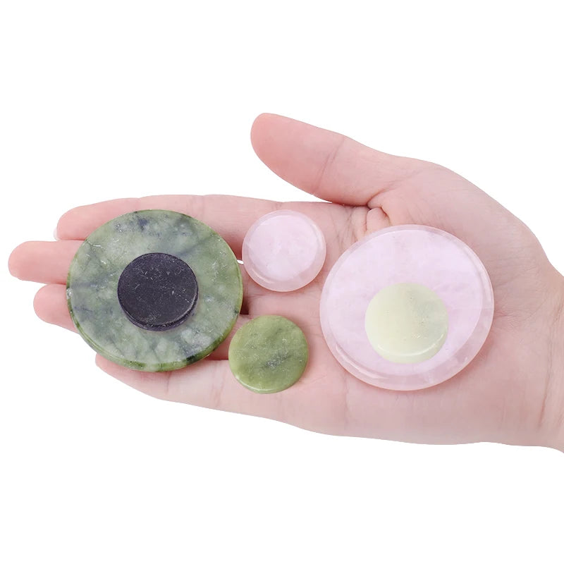 Glue Pallet Eyelashes Extensions Pink Green Jade Stone Reusable False Eye Lashes Adhesive Pallet Pad Holder Makeup Accessories Pi-Mart