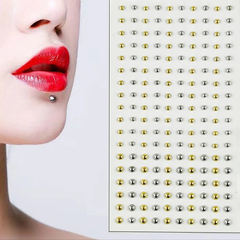 165/180Pcs Sparkly Crystal Nose Studs Set Stick On Rhinestone Body Lip Gems Fake Non Piercing Decoration For Women And Teens Pi-Mart