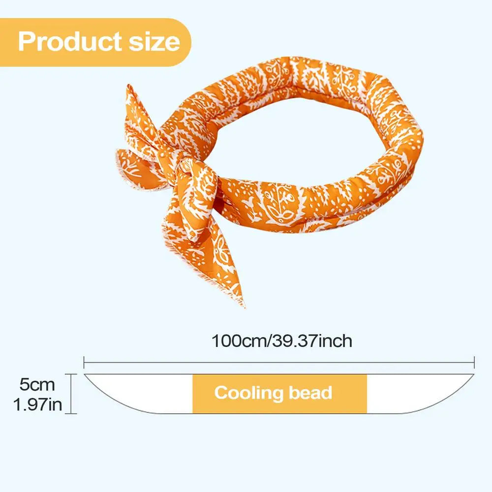 Pet Cooling Scarf Cute Dog Cooling Bandana Adjustable Fast Cooling Cat Cooling Ice Scarf Reusable Cat Collar Pet supplies Pi-Mart
