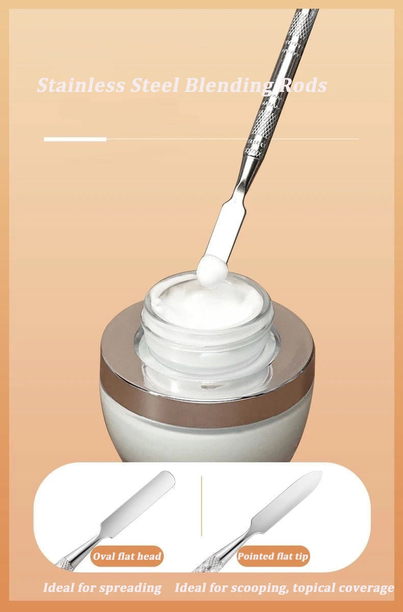 Makeup Mixing Palette Foundation Lipstick Eye Shadow Stainless Steel Mixer Palette with Spatula Mixing Stick Beauty Tools Nail-A Pi-Mart