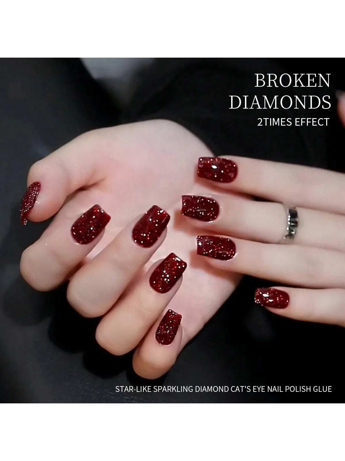 15ml Broken Diamond Halloween Christmas Nails Gel Nail Polish Adhesive Burst Flash Maillard Broken Diamond Adhesive Tri Light Beauty