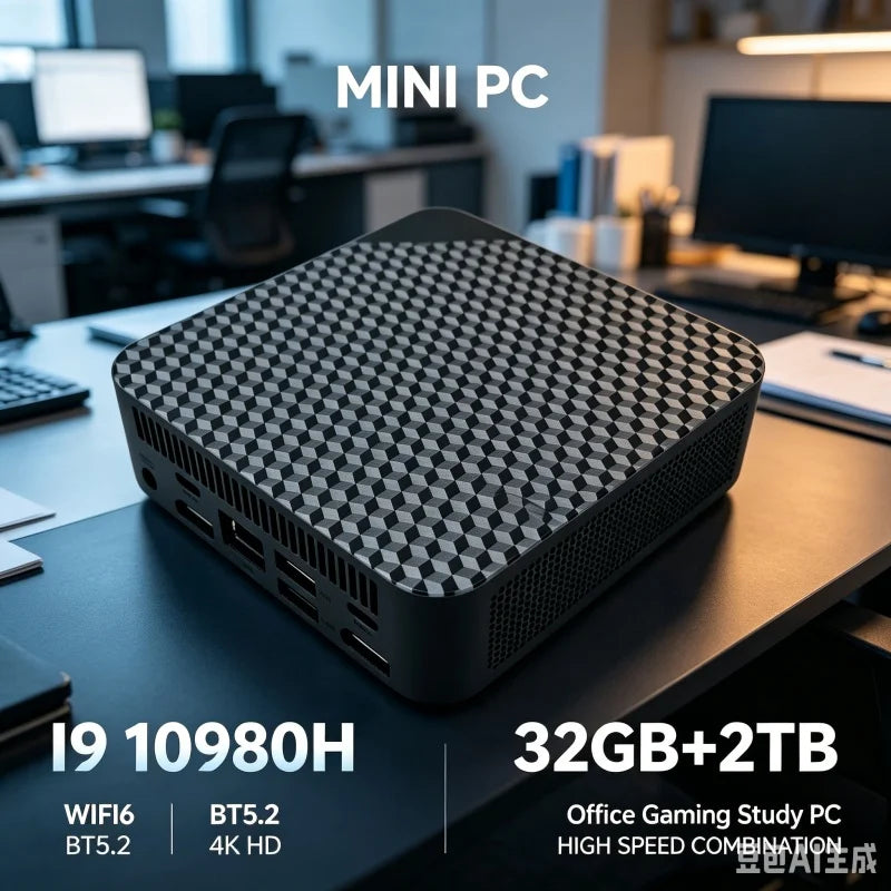 Compact Mini Gaming PC Intel i9 10980HK 16GB 32GB RAM 1TB 2TB SSD 4K HD Home Office Desktop Device Pi-Mart