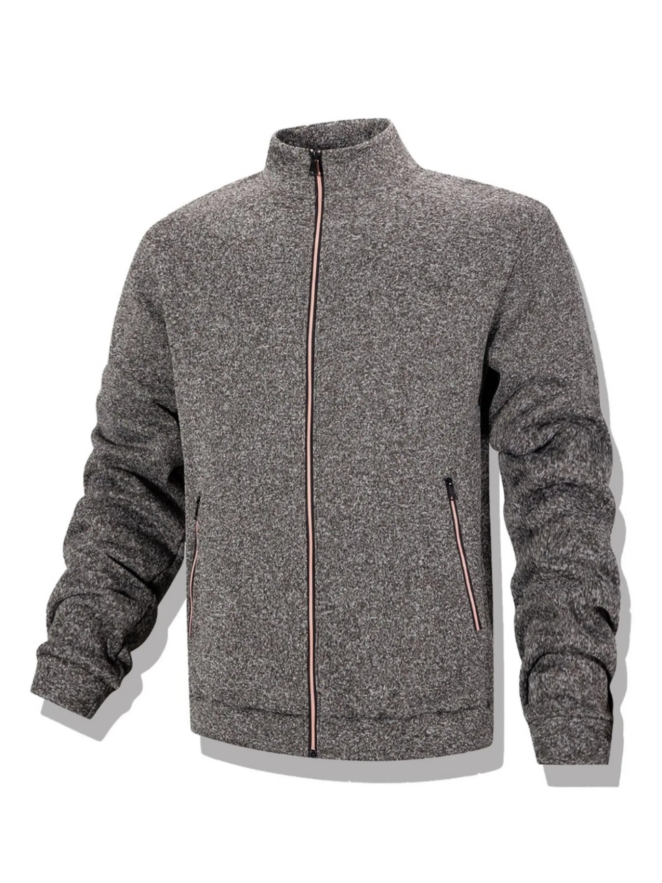Men's Casual Sweatshirt Jackets Full Zip Up Cardigan Stand Collar Jacket Autumn Winter Male Outdoor Windproof Warm Coat LadyShow.Store