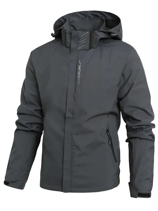Men's Waterproof Rain Jacket Lightweight Outer Hooded Outdoor Raincoat Hiking Windproof Jacket Climbing Outdoor Jackets LadyShow.Store