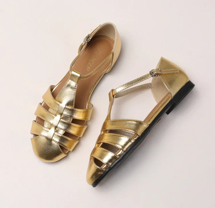 ZAROY Summer Cross Strap Flat Sandals Women Round Toe Ankle Buckle Hollow Casual Roman Sandalia Zapatos De Mujer сандали LadyShow.Store