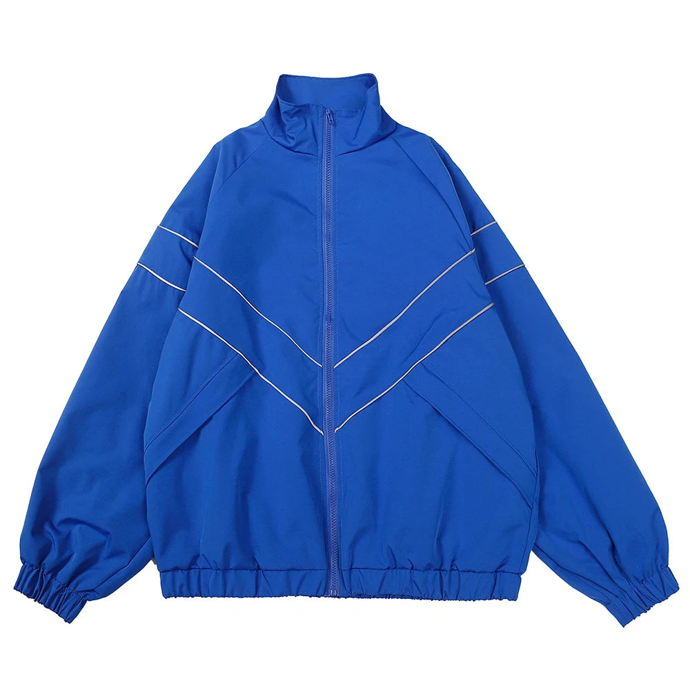 Hip Hop Varsity Jacket Men High Street Patchwork Color Black Windbreaker Coats Women Spring Autumn Thin Fashion College Jackets Pi-Mart