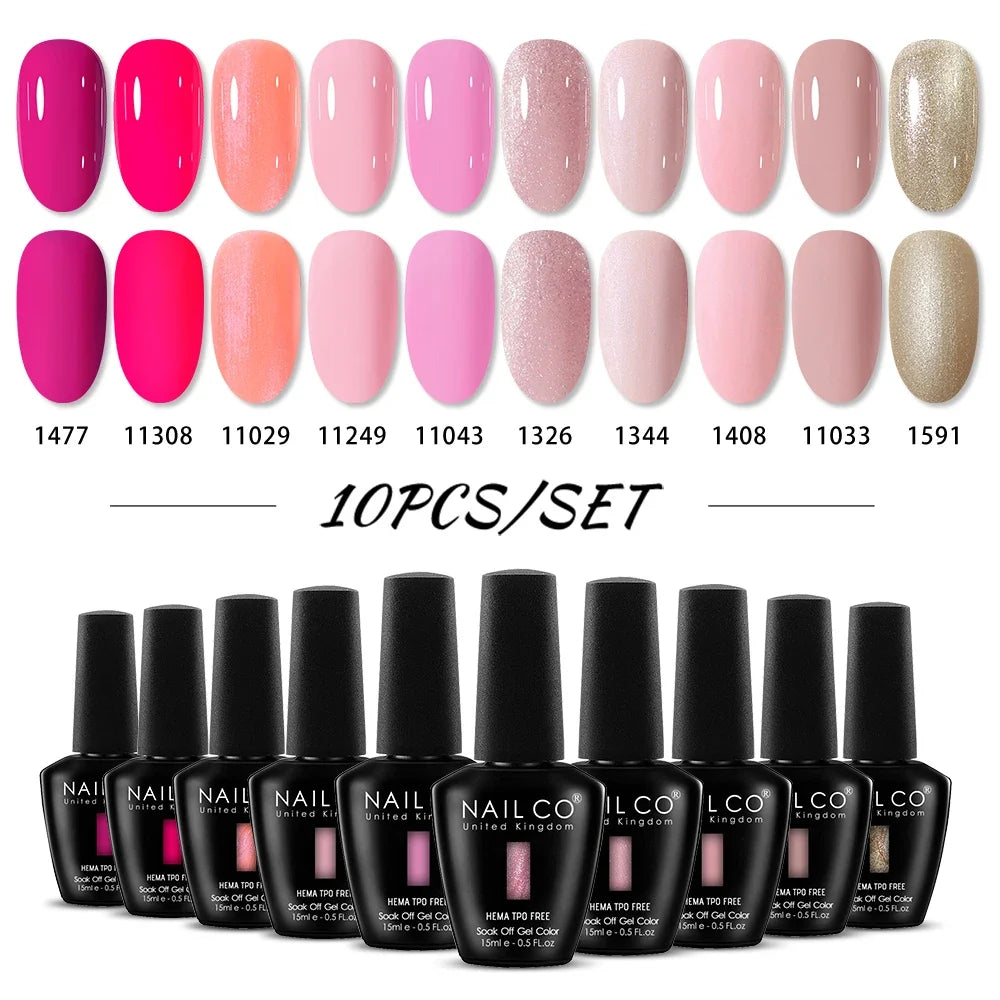 NAILCO 15ml Nails Art Gel Lack Polish Summer Hybrid Nail Varnish Manicure UV Top Coat Base HEMA TPO FREE Esmalte Nail Gel Polish Tri Light Beauty