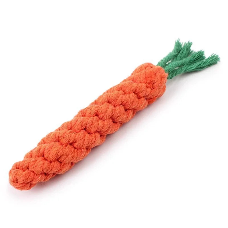 Chew Toys For Small Dogs Puppy Cleaning Teeth Bite Resistant Carrot Cotton Rope Pet Playing Toy Accessories Pet Supplies Pi-Mart