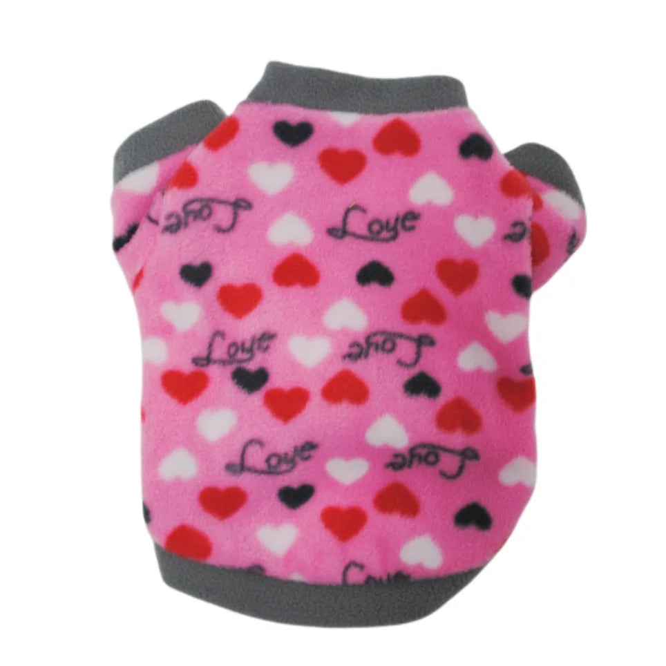 Chihuahua Clothes Cute Printed Small Dog Clothes French Bulldog Dogs Clothes Pets Warm Fleece Dog Winter Coat Puppy Dog Costume Pi-Mart